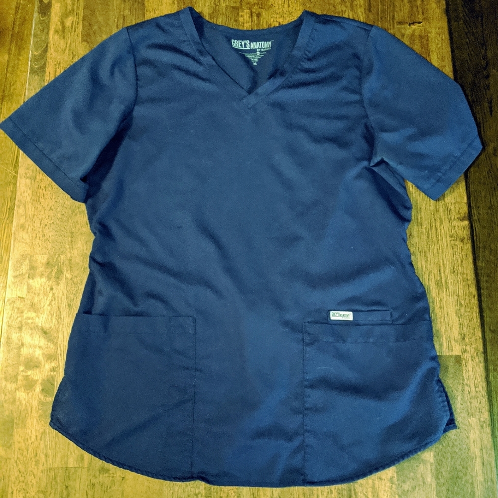 Grey's Anatomy Navy Blue medium scrub top